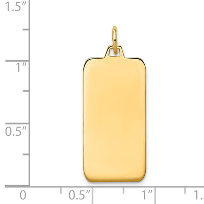 14K Plain .027 Gauge Engravable Rectangular Disc Charm, 32 x 13mm