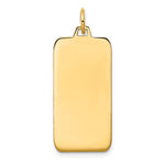 14K Plain .013 Gauge Engravable Rectangular Disc Charm, 32 x 13mm view