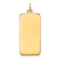 14K Plain .011 Gauge Engravable Rectangular Disc Charm, 32 x 13mm