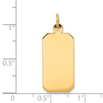 14K Plain .027 Gauge Engravable Rectangular Disc Charm, 29.2 x 11.5mm view