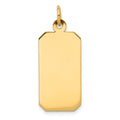 14K Plain .013 Gauge Engravable Rectangular Disc Charm, 29.2 x 11.5mm