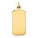 14K Plain .018 Gauge Engravable Rectangular Disc Charm, 29.2 x 11.5mm