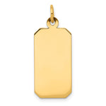 14K Plain .027 Gauge Engravable Rectangular Disc Charm, 29.2 x 11.5mm view