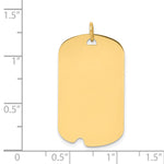 14K Plain .013 Gauge Engravable Dog Tag w/Notch Disc Charm, 34 x 18mm view