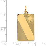 14K Patterned .013 Gauge Engravable Dog Tag Disc Charm, 30 x 14mm view