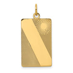 14K Patterned .013 Gauge Engravable Dog Tag Disc Charm, 30 x 14mm view