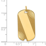 14K Patterned .018 Gauge Engravable Dog Tag Disc Charm, 32 x 15mm view
