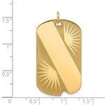 14K Patterned .018 Gauge Engravable Dog Tag Disc Charm, 39 x 21mm view
