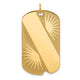 14K Patterned .018 Gauge Engravable Dog Tag Disc Charm, 39 x 21mm