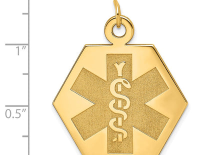 14k Hexagon Non-enameled Medical Jewelry Pendant (Style XM31N)