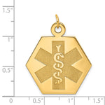 14K Hexagon Non-enameled Medical Jewelry Pendant, 27 x 22.5mm view