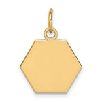 14K Hexagon Non-enameled Medical Jewelry Pendant, 20 x 15mm view