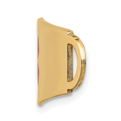 14K Red Enameled Oval Shape Medical ID Plate