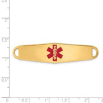 14K Red Enameled Oval Shape Medical ID Plate view