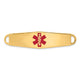 14K Red Enameled Oval Shape Medical ID Plate