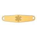 14K Non-enameled Oval Shape Medical ID Plate, 60.5 x 13.5mm