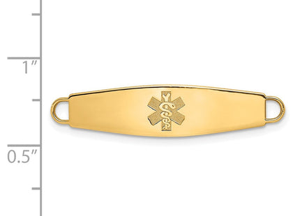 14k Non-enameled Oval Shape Medical ID Plate (Style XM38N)