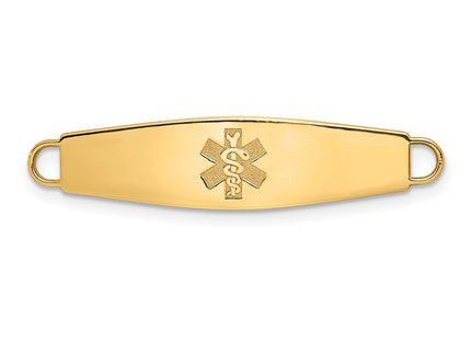 14k Non-enameled Oval Shape Medical ID Plate (Style XM38N)