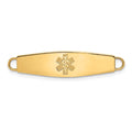 14K Non-enameled Oval Shape Medical ID Plate, 34.5 x 8mm