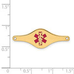 14K Red Enameled Shaped Medical ID Plate view