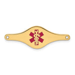 14K Red Enameled Shaped Medical ID Plate view