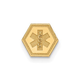 14k Hexagon Non-enameled Attachable Medical Jewelry Emblem (Style XM401N)