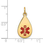 14K Round Non-enameled Medical Jewelry Pendant, 26 x 19mm view