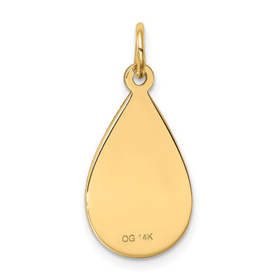 14K 20x11.5mm Teardrop Non-enameled Medical Jewelry Pendant