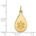 14K 20x11.5mm Teardrop Non-enameled Medical Jewelry Pendant view