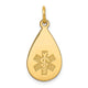 14K 20x11.5mm Teardrop Non-enameled Medical Jewelry Pendant