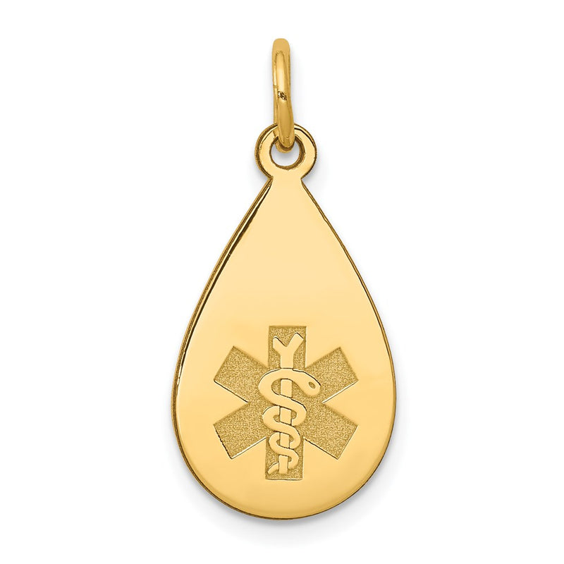 14K gold teardrop pendant