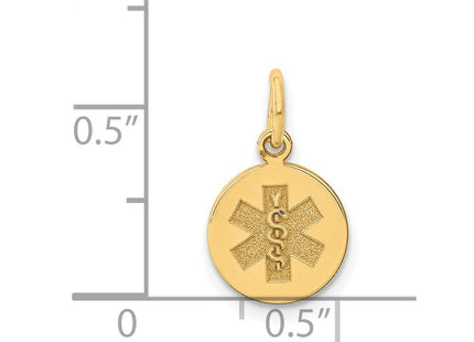 14k Round Non-enameled Medical Jewelry Pendant (Style XM406N)