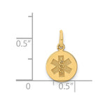 14K Round Non-enameled Medical Jewelry Pendant, 15 x 9.7mm view
