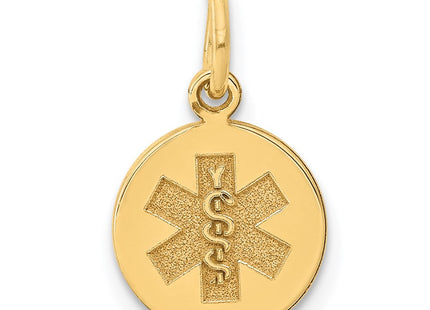 14k Round Non-enameled Medical Jewelry Pendant (Style XM406N)