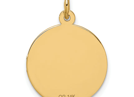 14k Round Non-enameled Medical Jewelry Pendant, 22 x 16mm