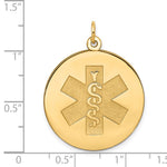 14K Round Non-enameled Medical Jewelry Pendant, 33 x 25.3mm view