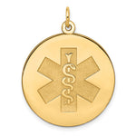 14K Round Non-enameled Medical Jewelry Pendant, 33 x 25.3mm view