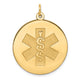 14K Round Non-enameled Medical Jewelry Pendant, 33 x 25.3mm