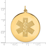 14K Round Non-enameled Medical Jewelry Pendant, 40 x 31.8mm view
