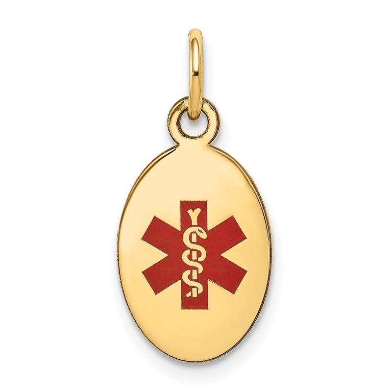 14K gold oval pendant