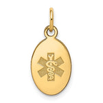 14K 16x9.5mm Oval Non-enameled Medical Jewelry Pendant view