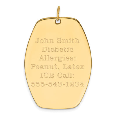 14K Red Enameled Medical Jewelry Pendant