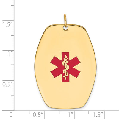 14K Red Enameled Medical Jewelry Pendant