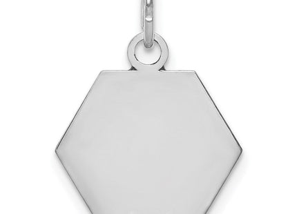 14k White Gold Hexagon Red Enameled Medical Jewelry Pendant (Style XM441)