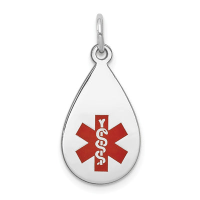 14K white gold teardrop pendant