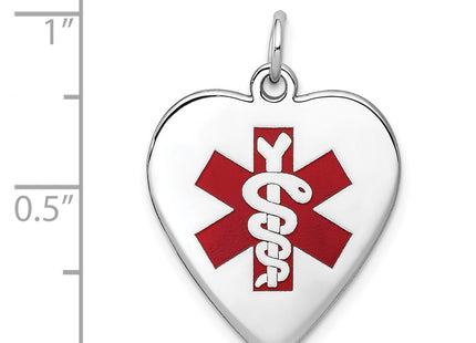 14K white gold heart pendant, another view
