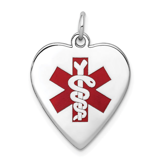 14K white gold heart pendant