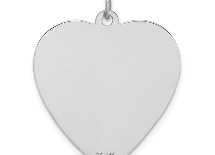14k White Gold Heart-Shaped Red Enameled Medical Jewelry Pendant (Style XM466)