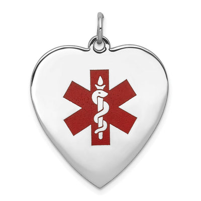 14K white gold heart pendant
