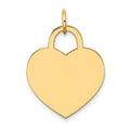 14K Large Engravable Heart Charm, 25 x 18mm (35)